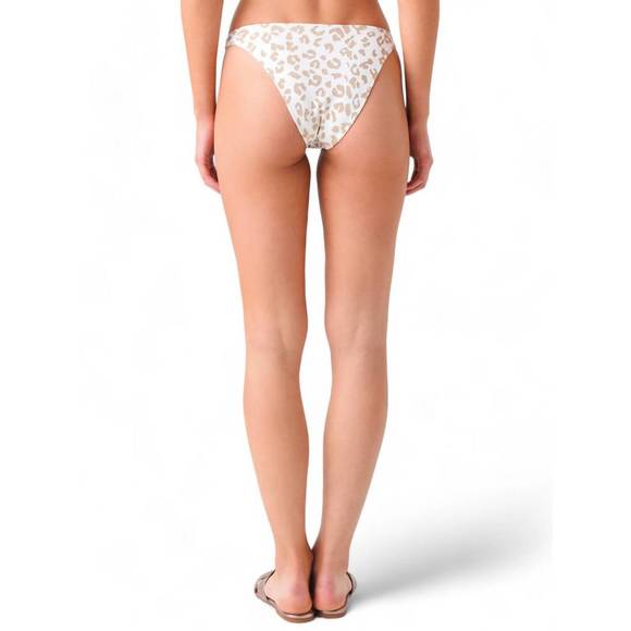 NEW SOLID & STRIPED elsa bikini bottom in gold leopard jacquard - Picture 3 of 4